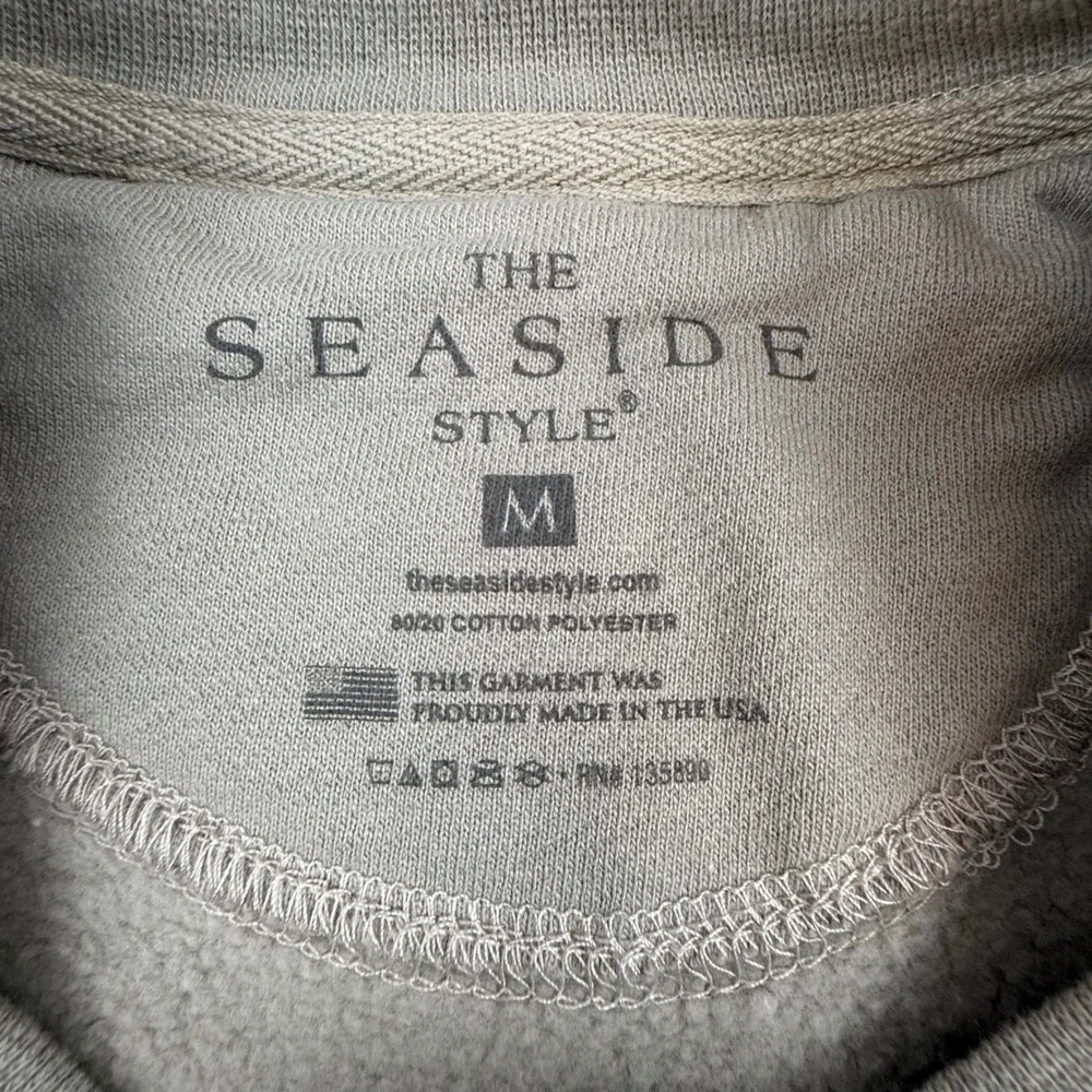 The Seaside Style Womens Medium Sage Green Graphic Crewneck Sweatshirt USA Made - Picture 6 of 9